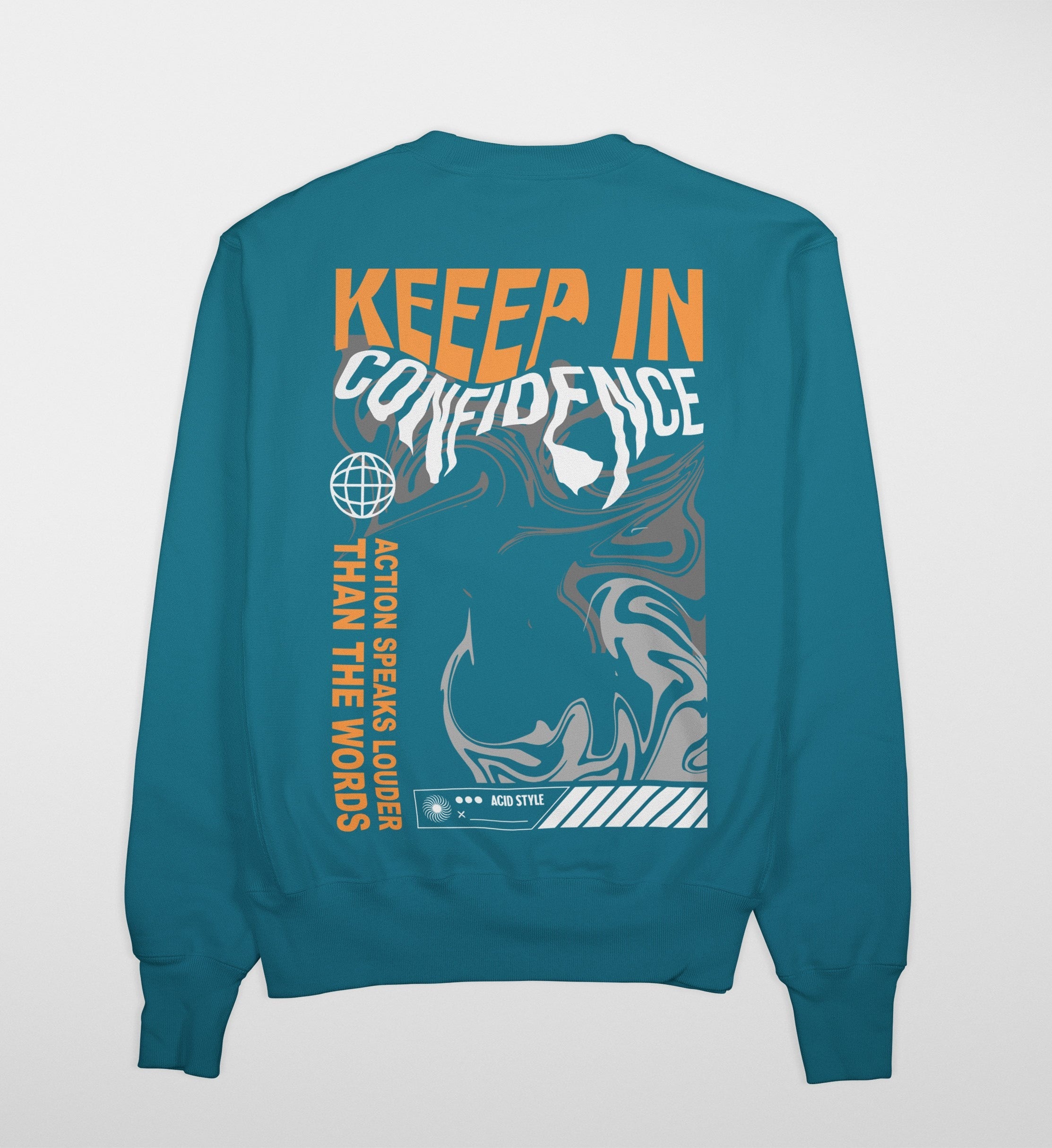 CONFIDENCE Premium Sweatshirt (Vrystal Teal)