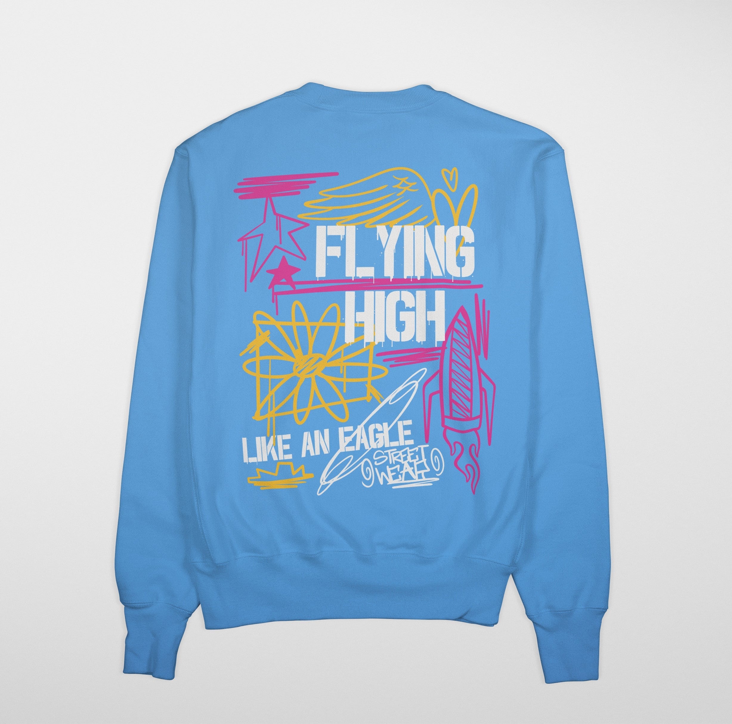 FLY HIGH Premium Sweatshirt (Sky Blue)