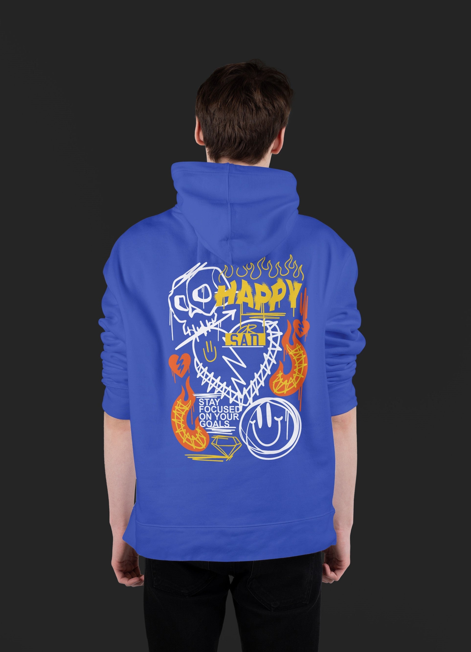 HAPPY Ultra Premium Oversize Hoodie 350 GSM (Royal Blue)