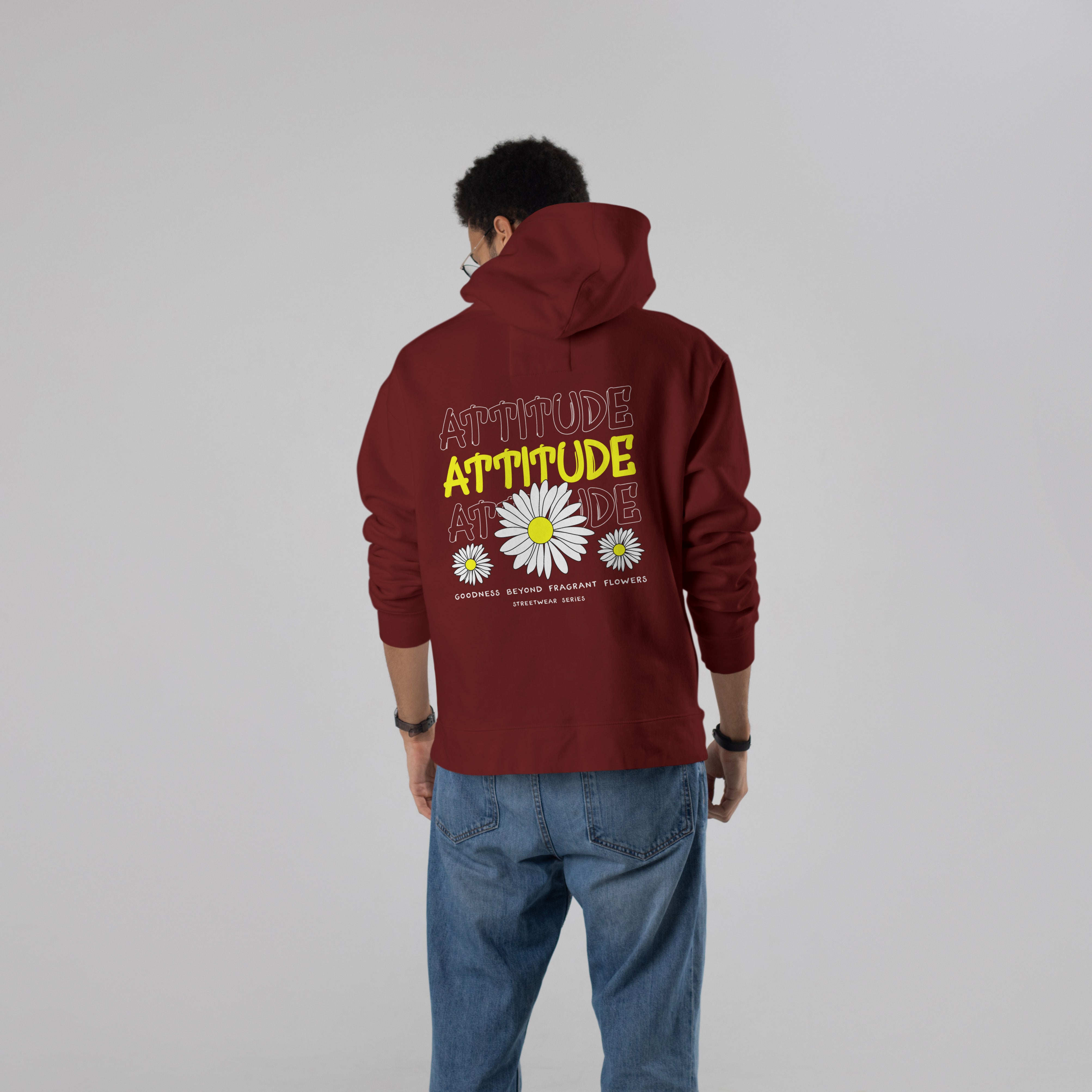 ATTITUDE Premium Oversize Hoodie (Maroon)