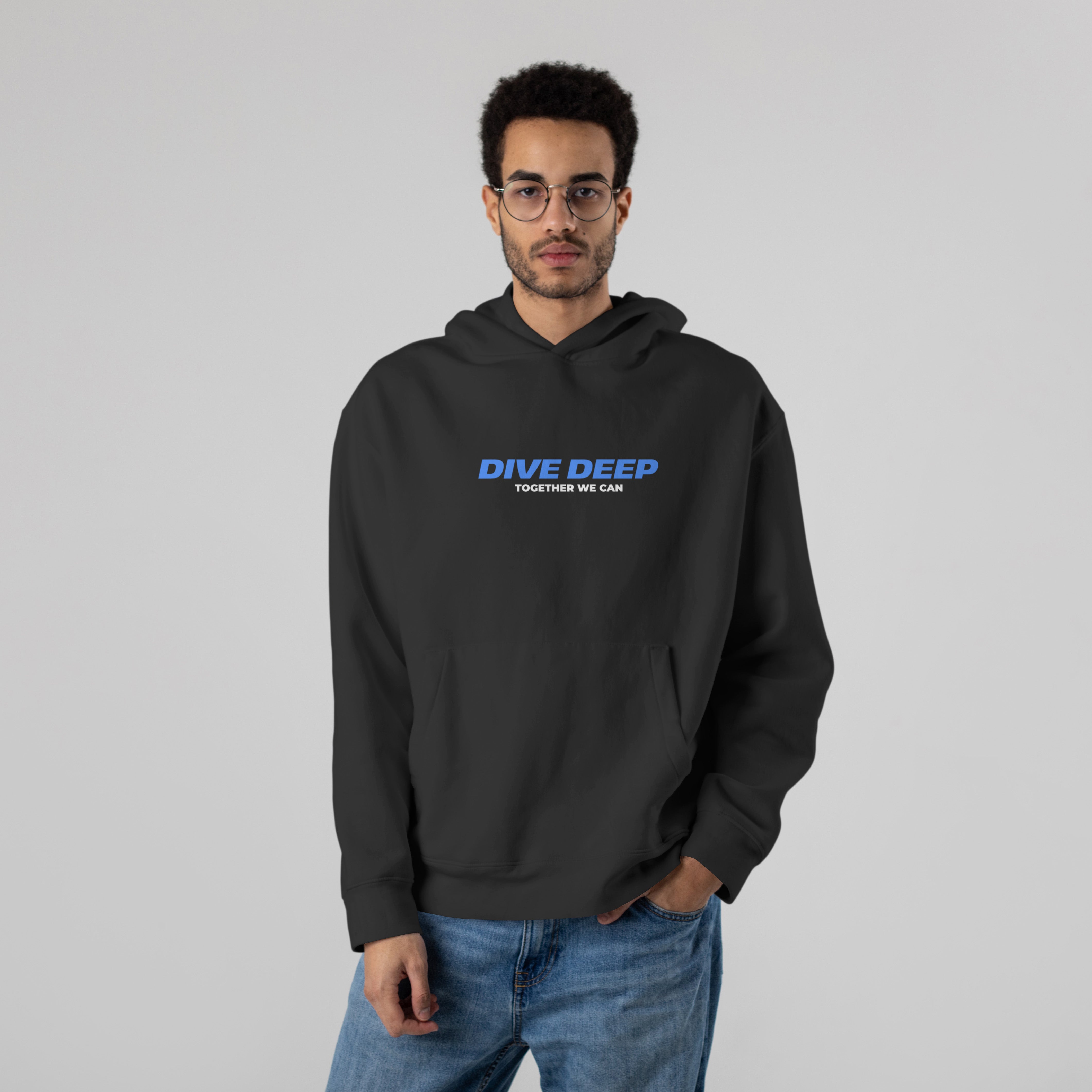 DIVE DEEP Premium Oversize Hoodie (Black)